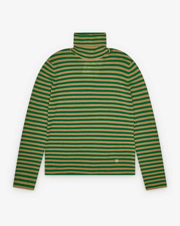 Valentino - Men's Striped Turtleneck - (Green)