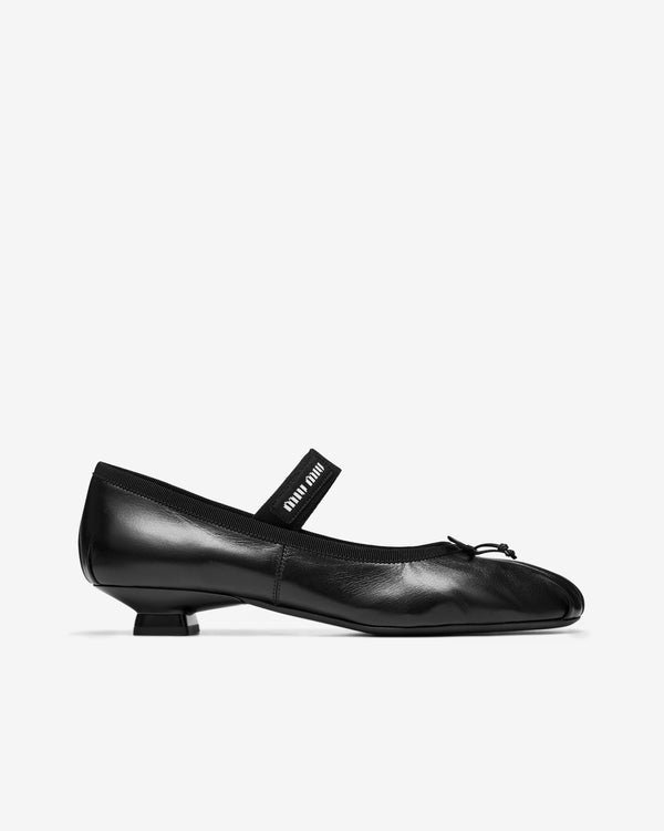 Miu Miu - Women's Heel Ballerina Shoe - (Black)