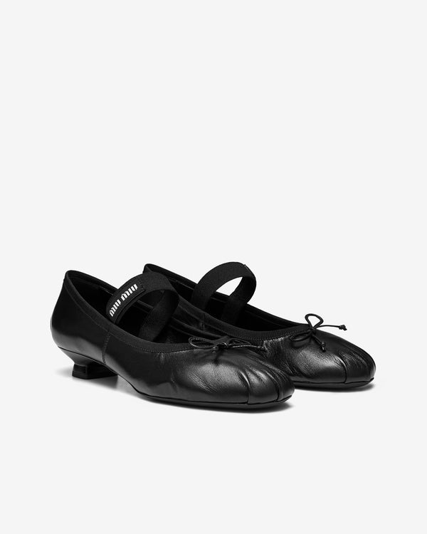 Miu Miu - Women's Heel Ballerina Shoe - (Black)