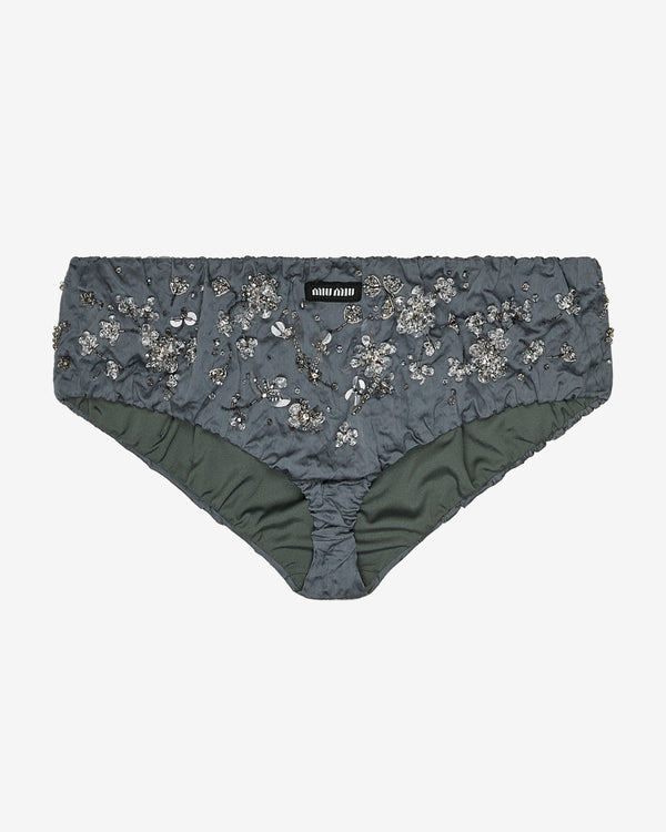 Miu Miu - Women's Embroidered Duchess Panty - (Iron Gray)