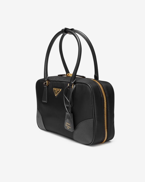 Prada - Women's Re-edition 1978 Medium Re-nylon and Saffiano Leather Two-handle Bag - (Black)