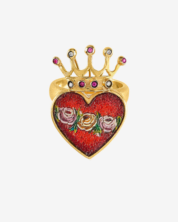 Le Sibille - Women's Crownheart Ring - (Yellow Gold)