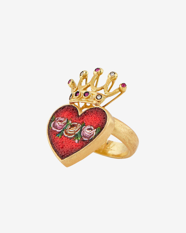 Le Sibille - Women's Crownheart Ring - (Yellow Gold)