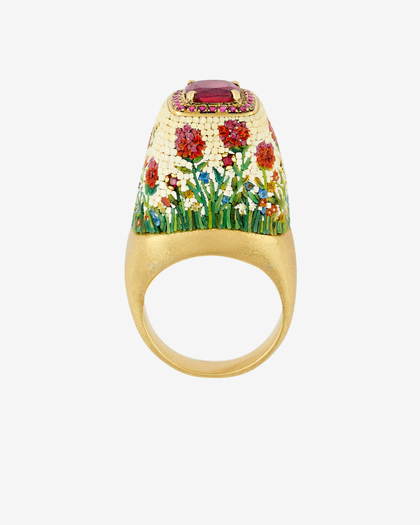 Le Sibille - Women's Wildflower Ring - (Yellow Gold)