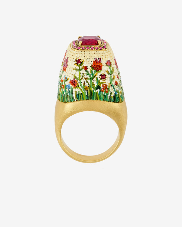 Le Sibille - Women's Wildflower Ring - (Yellow Gold)