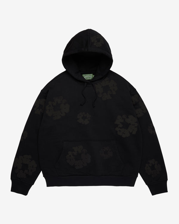 Denim Tears - Men's Black Mono Cotton Wreath Hoodie - (Black)
