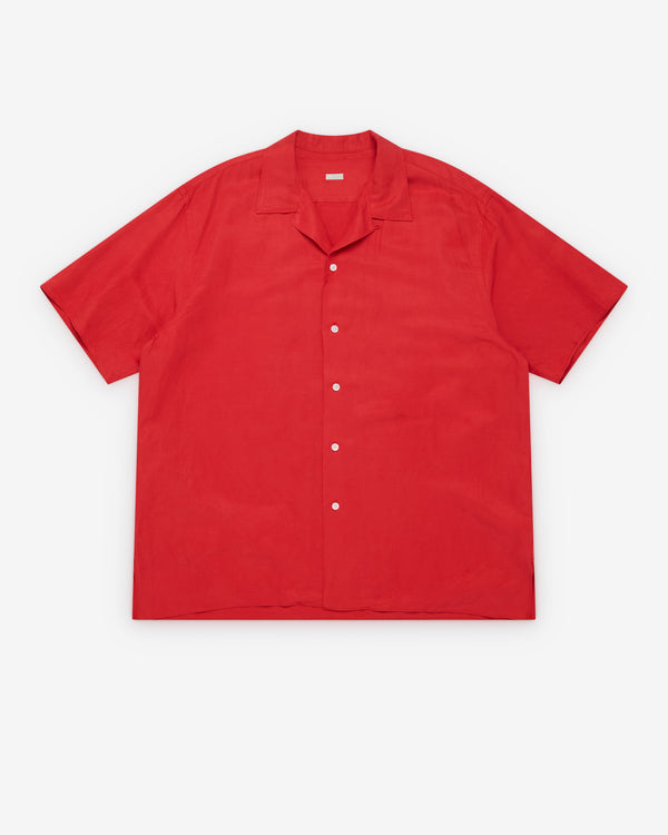 A.Presse - Men's Vintage Short Sleeve Open Collar Shirt - (Red)