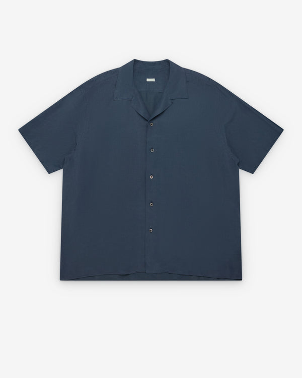 A.Presse - Men's Vintage Short Sleeve Open Collar Shirt - (Navy)