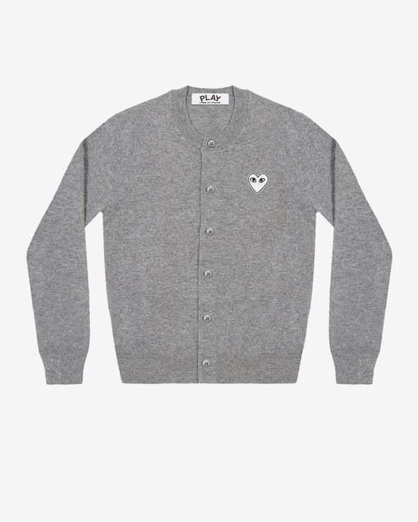 Play - White Heart Women’s Cardigan - (Light Grey)