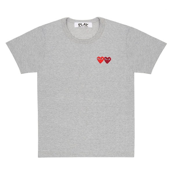 Play - Double Heart T-Shirt - (Grey)
