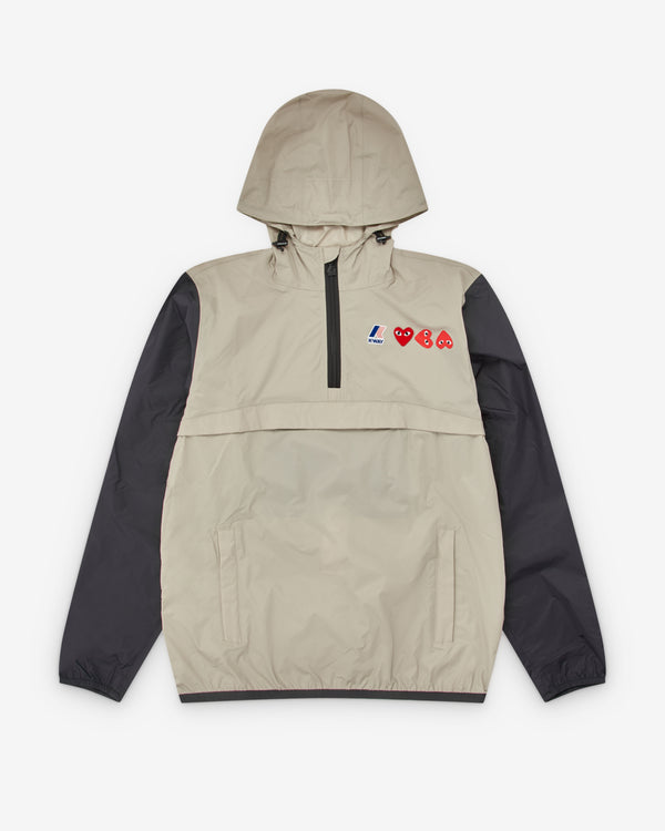 Play Comme des Garçons - K-Way Half Zip Jacket - (Beige/Black)