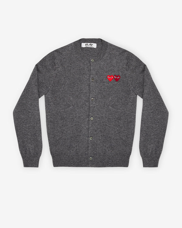 Play - Women's Double Heart Cardigan - (Grey)