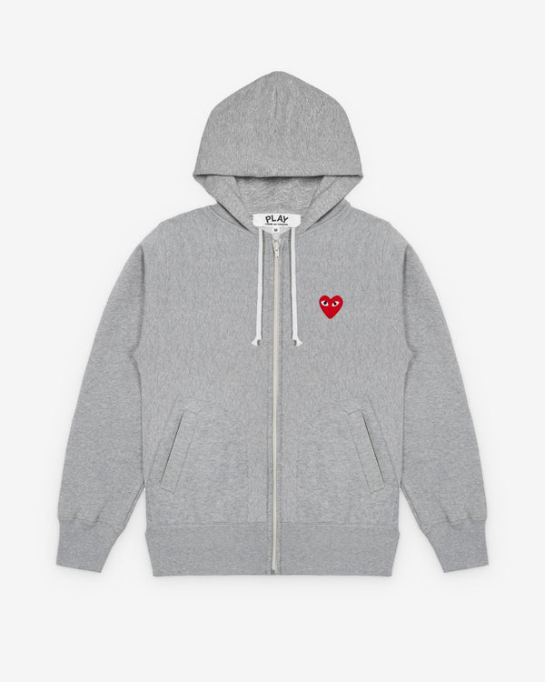 Play Comme des Garçons - Hooded Sweatshirt with 5 Hearts - (Grey)