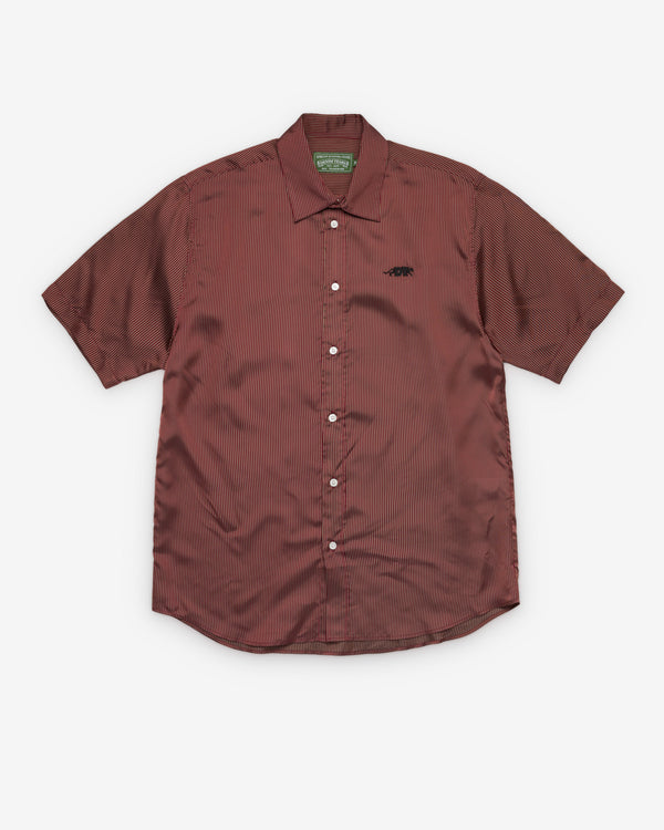 Denim Tears - Men's Apple Short Sleeve Button Up - (Red/Stripe)