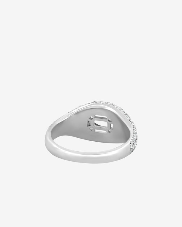 Bernard James - Portrait Sapphire Pave Signet Ring - (White Gold)
