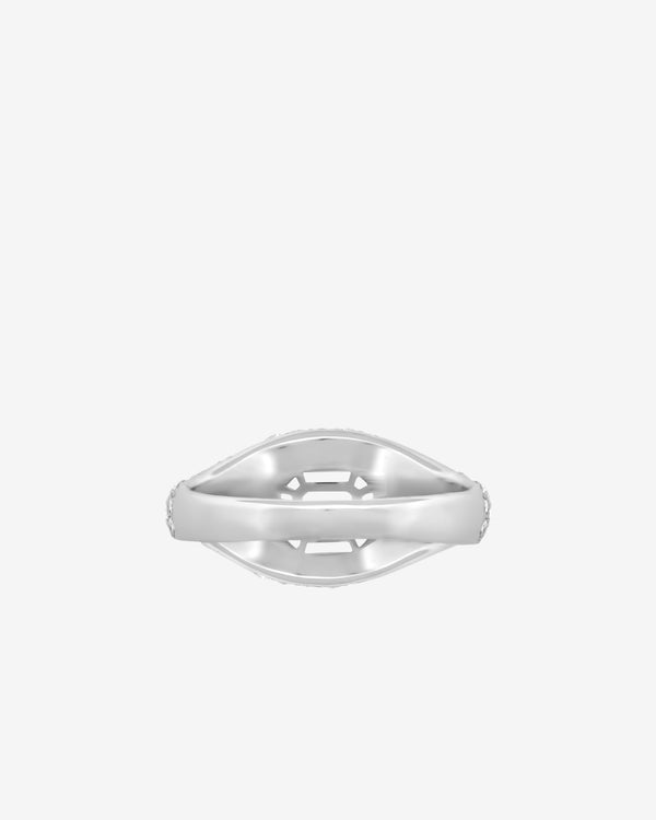 Bernard James - Portrait Sapphire Pave Signet Ring - (White Gold)
