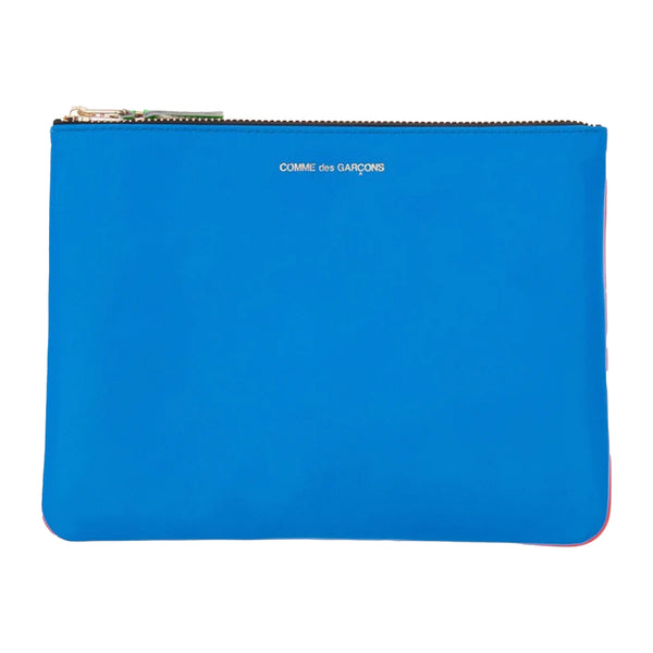 CDG Wallet - Classic Leather Zip Pouch - (Blue SA5100C)