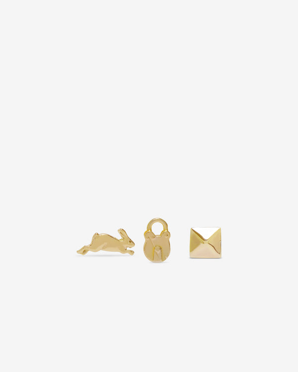 Bunney -  Set Of 3 Icon Earrings - (Yellow Gold)