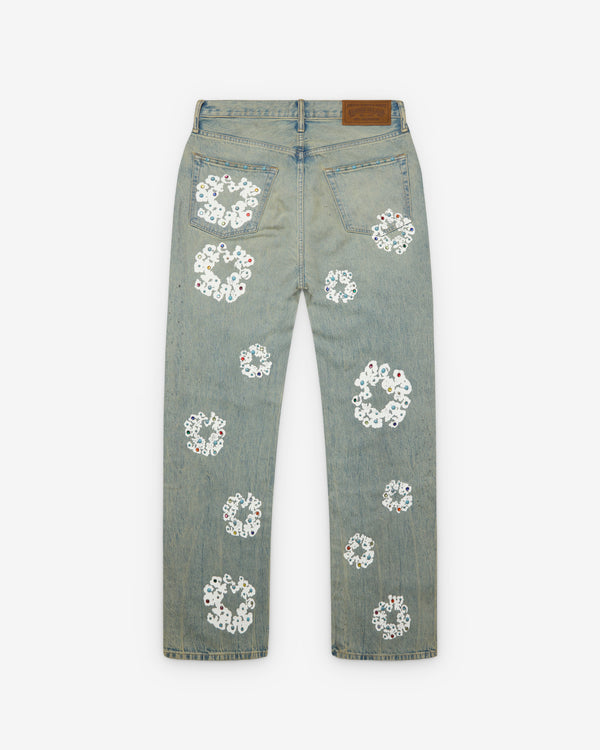 Denim Tears - Men's Baggy Studded Cotton Wreath Jeans - (Dirty Wash)