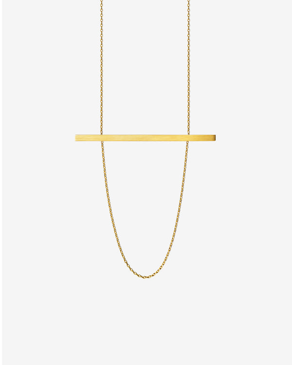 Shihara - Women's Bar Matte Necklace - (Yellow Gold)