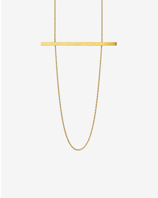 Shihara - Women's Bar Matte Necklace - (Yellow Gold)