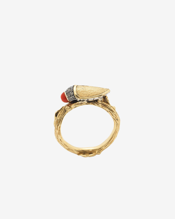 Bibi Van Der Velden - Women's Rudolph Scarab Ring - (Yellow Gold)