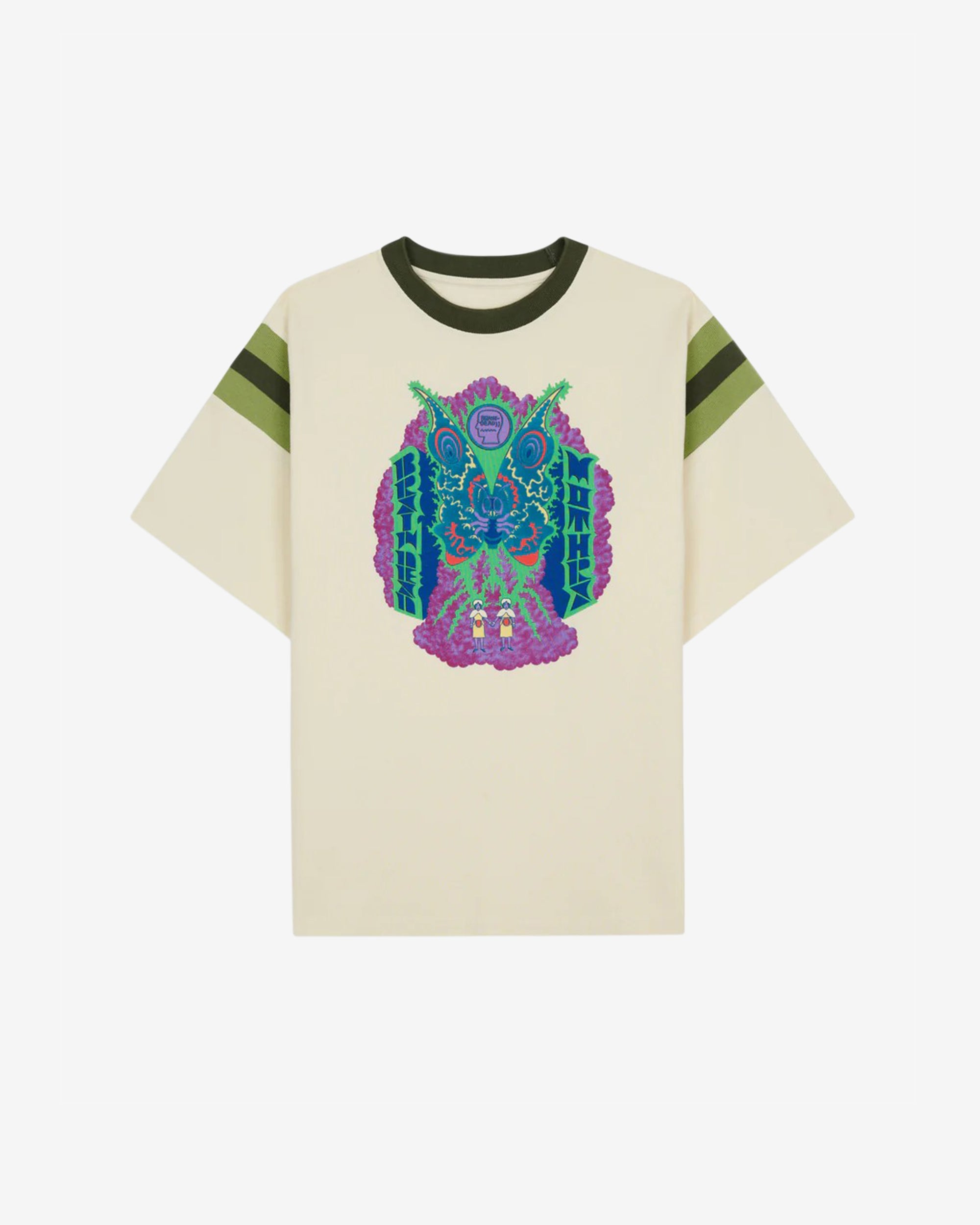 Brain Dead - Godzilla Men's Mothra Pique Football T-Shirt - (Natural) view 1, Click to Zoom in