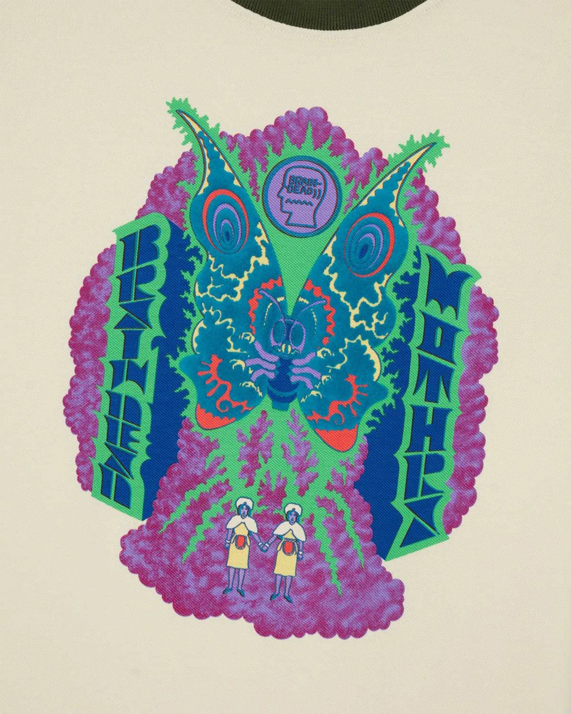 Brain Dead - Godzilla Men's Mothra Pique Football T-Shirt - (Natural) view 2, Click to Zoom in