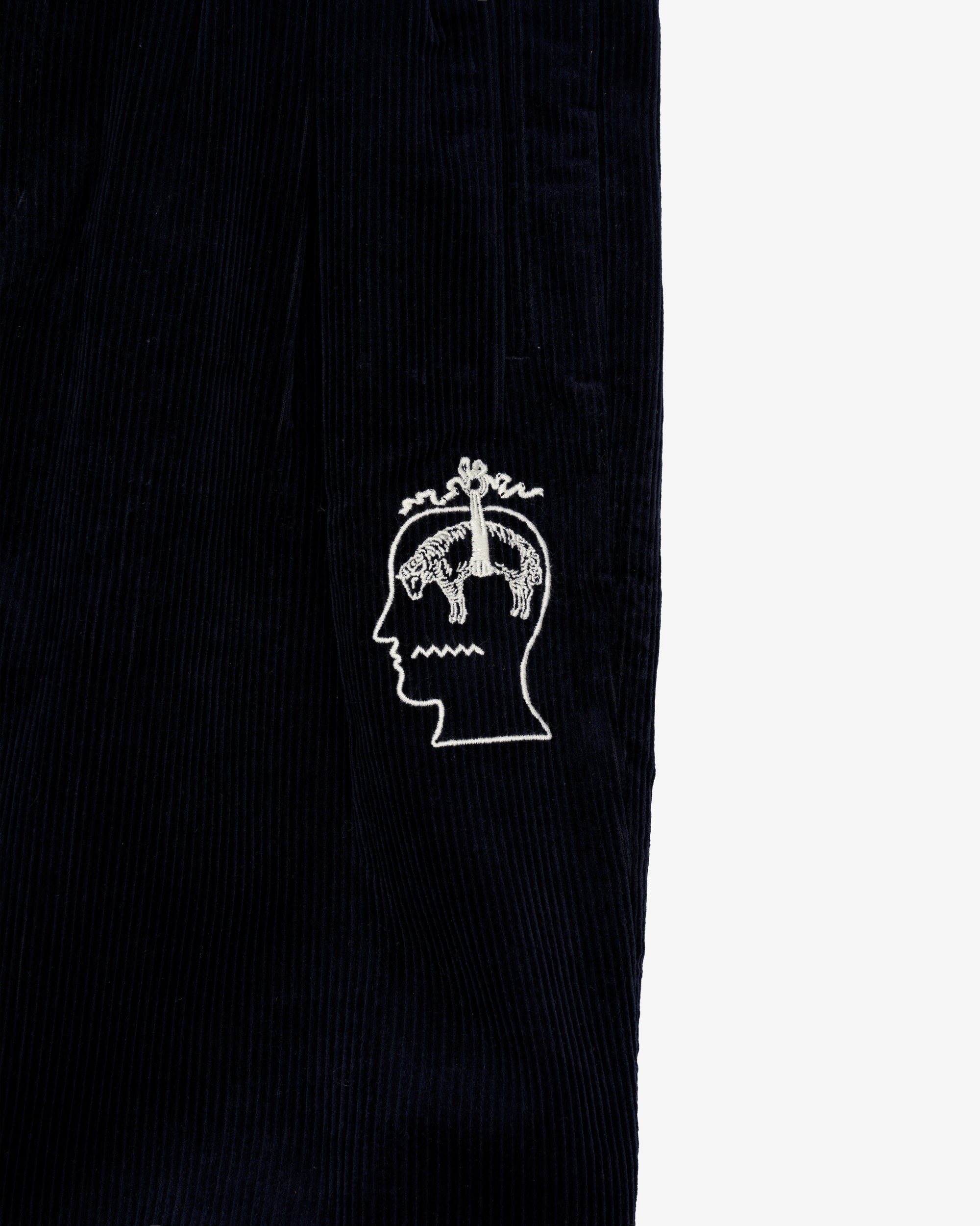 Brain Dead - Men's Brooks Brothers California Pleated Corduroy Trouser - (Midnight Blue) view 3, Click to Zoom in