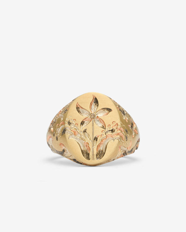 Castro - Bauhinia Signet Ring - (Yellow Gold)