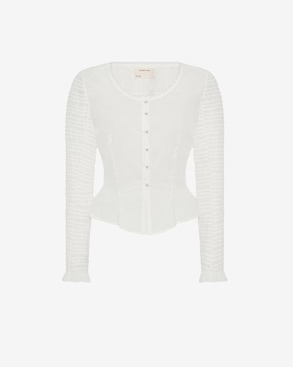 Colleen Allen - Women's Cotton Pintuck Top - (White)