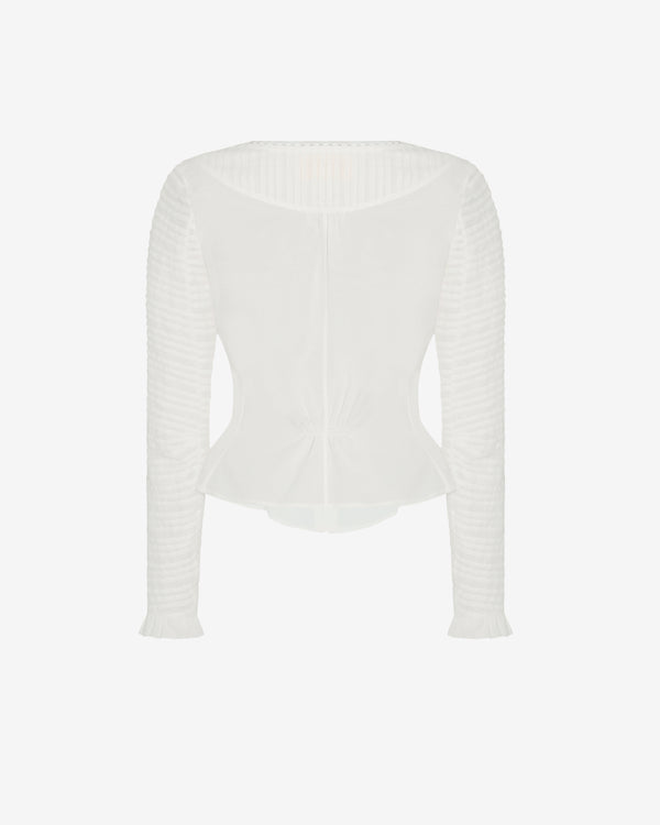 Colleen Allen - Women's Cotton Pintuck Top - (White)