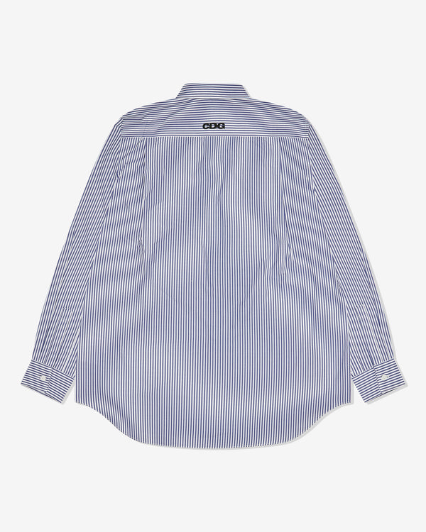 CDG - Logo Cotton Stripe Shirt - (Navy)