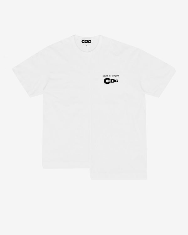 CDG - Men's Asymmetric Split T-Shirt - (White)