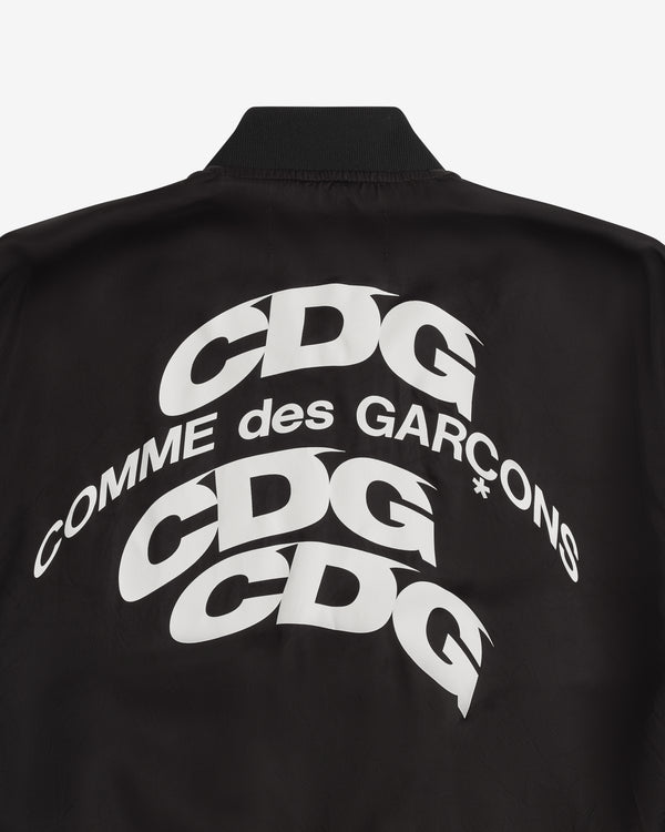 CDG - Warped Logo Bomber Jacket - (Black)