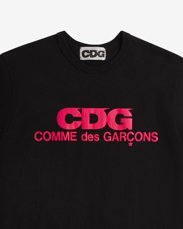 CDG - Pink Logo T-Shirt - (Black)