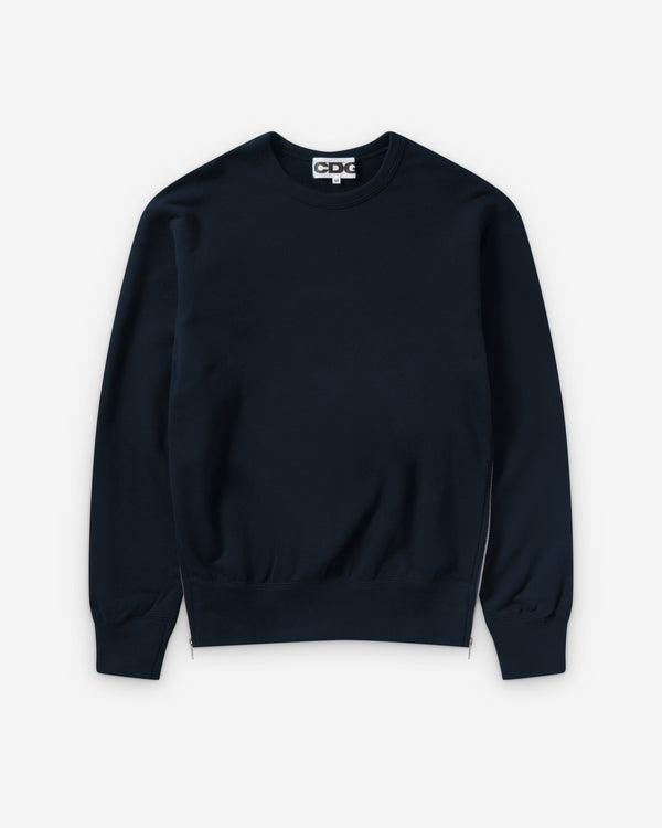 CDG - Crewneck Sweatshirt With Zip - (Navy)