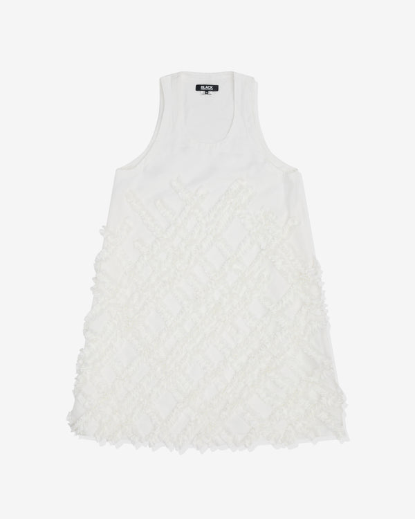 Black Comme des Garçons - Textured Sleeveless Dress - (White)