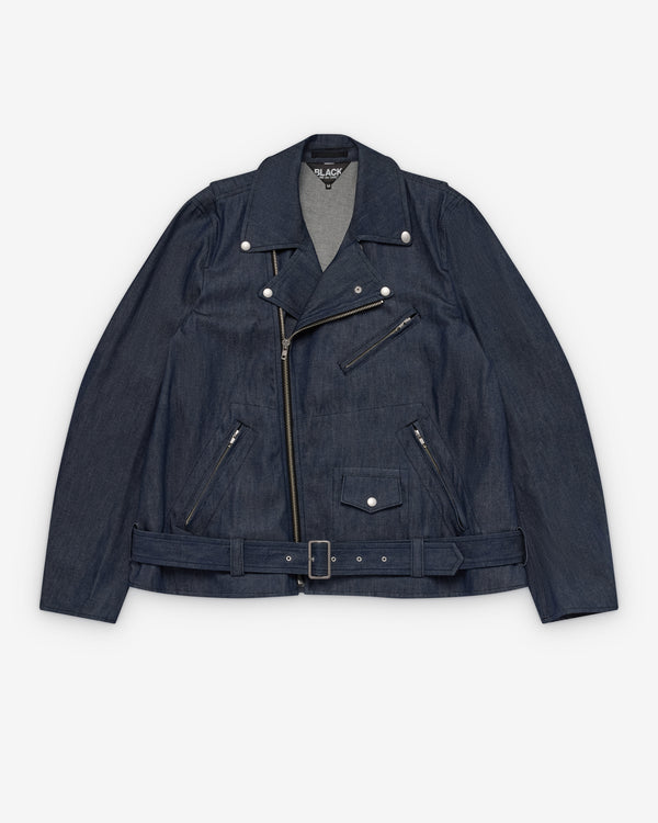 Black Comme des Garçons - Denim Biker Jacket - (Indigo)