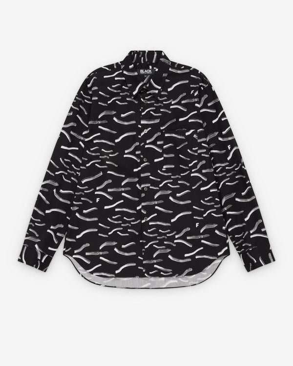 Black Comme des Garçons - Zip Cuff Shirt - (Black/White)