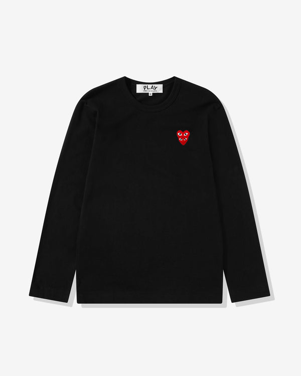 Play - Stacked Red Heart Long Sleeve T-Shirt - (Black)