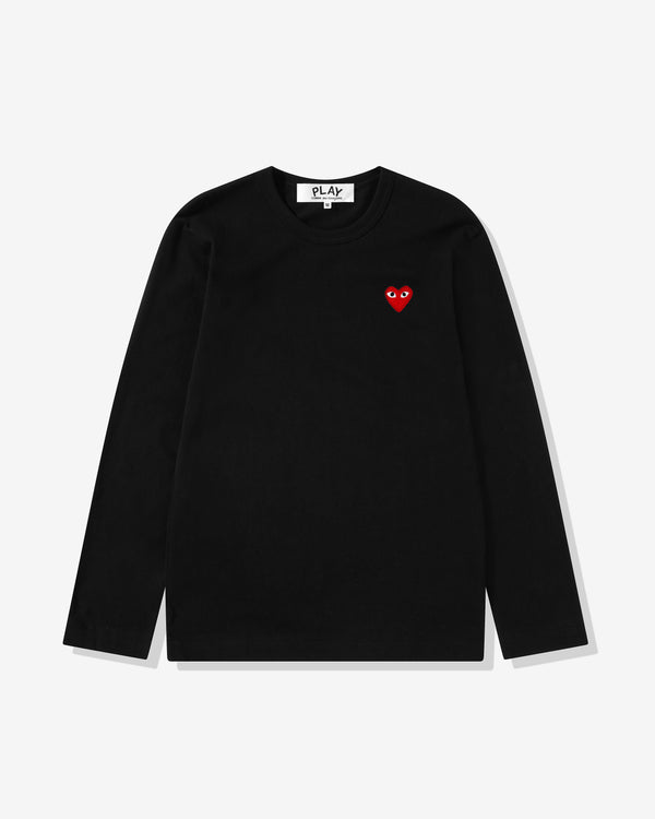Play - Red Heart Emblem Long Sleeve T-Shirt - (Black)
