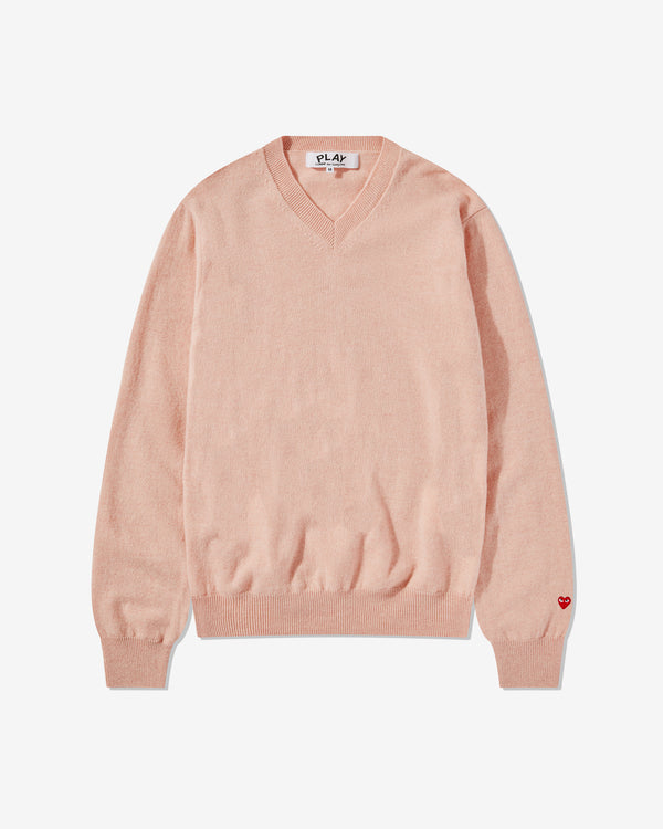 Play Comme des Garçons - V-Neck Sweater - (Light Pink)