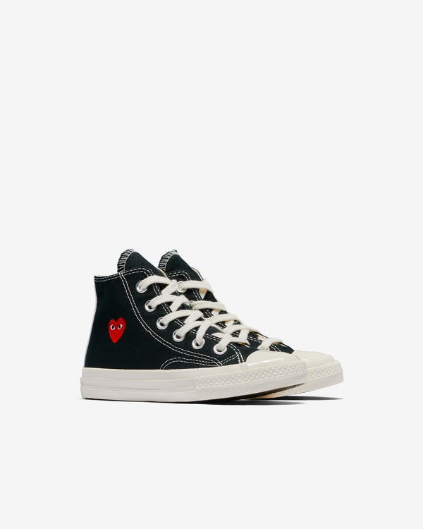 Play Converse - Kids' Small Red Heart All Star 70's High Sneakers - (Black)