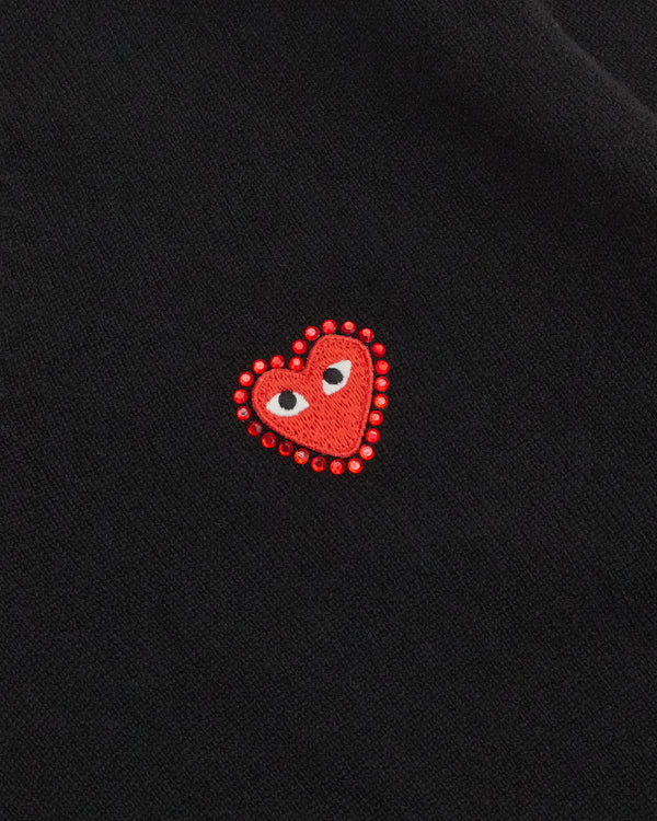 Play - Red Rhinestone Emblem Sweater - (Black)