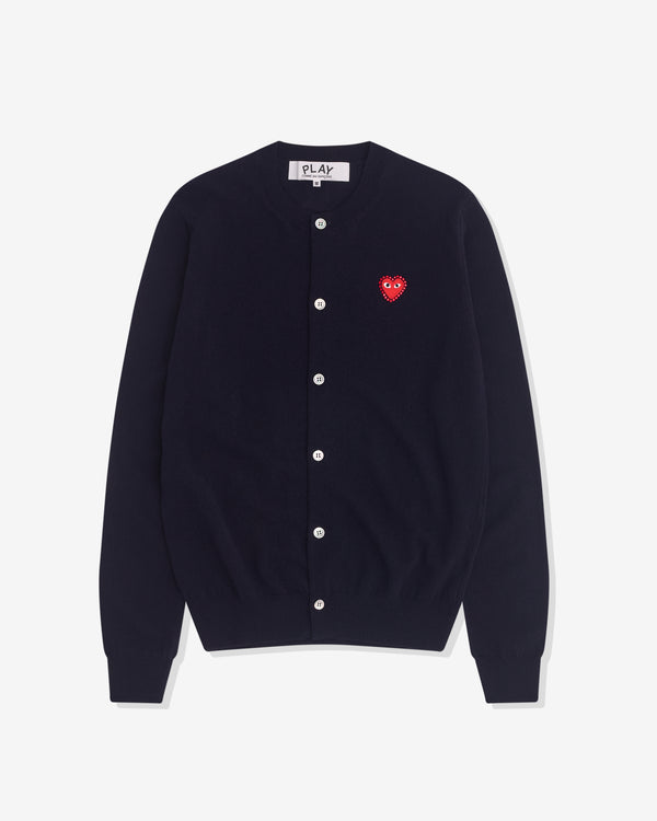 Play - Rhinestone Round-Neck Cardigan - (Navy)