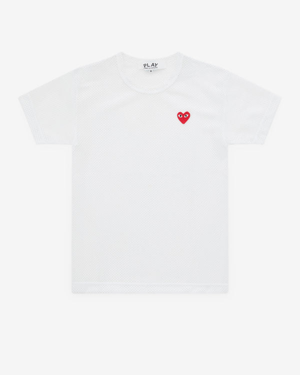 Play - Mesh T-Shirt Red Heart - (White)