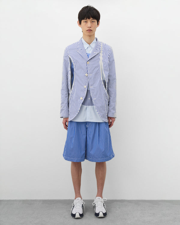 CDG Shirt - Men's Striped Zip Blazer - (Blue/White)