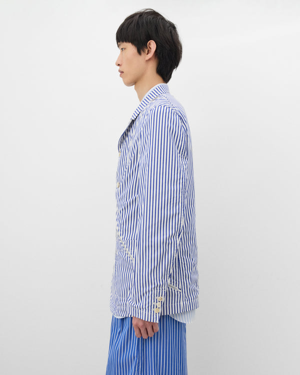 CDG Shirt - Men's Striped Zip Blazer - (Blue/White)