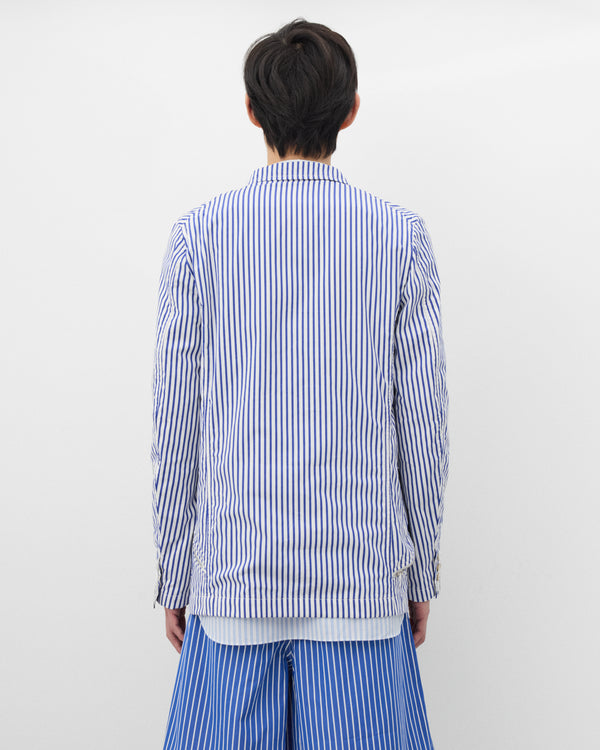 CDG Shirt - Men's Striped Zip Blazer - (Blue/White)